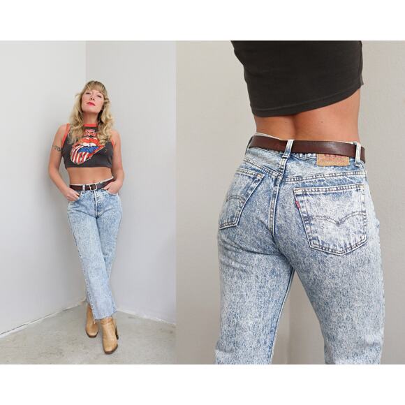 Levi's Denim - 1980's Vintage Levi's 501 Acid Wash Button Fly Jeans Women's XS SM 30" 31" Waist